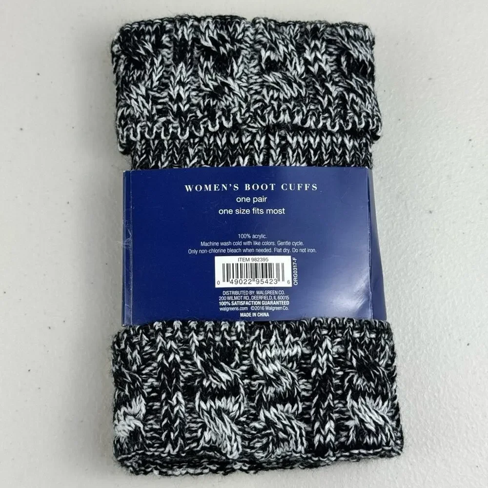 West Loop Black and White Women’s Boot Cuffs One Size